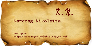 Karczag Nikoletta névjegykártya