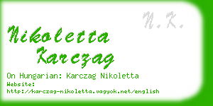 nikoletta karczag business card